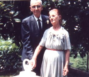 George Albert Shiflett and Bertha Mae Shiflett on their 50th anniversary in 1972
