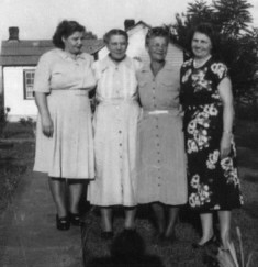 Katherlene McCauley (d/o Loretta), Loretta Shiflett Garrison, Bertha Shiflett, Maggie Shiflett
