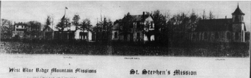 Card showing St. Stephen's Mission, Yancey, VA