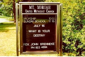 Mt. Moriah  Church Sign